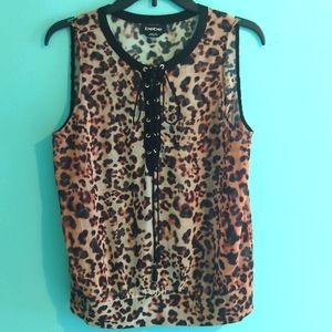 Nwt Bebe Sheer Zebra Top Size M/L